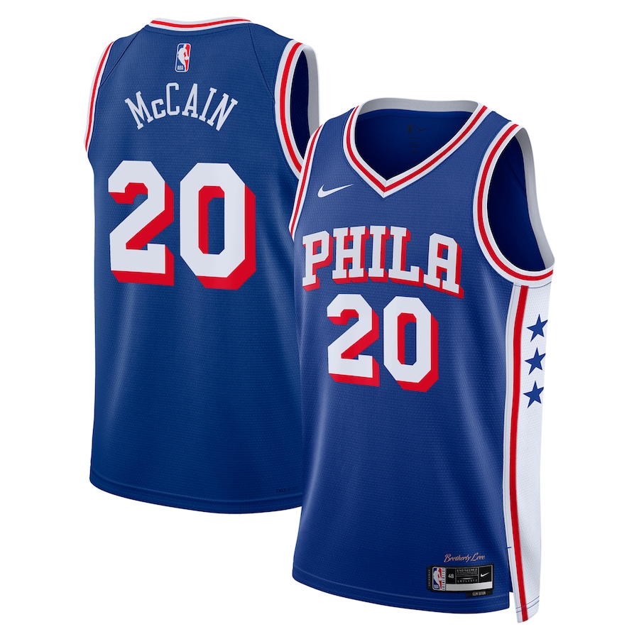 Men Philadelphia 76ers #20 Jared McCain Nike Royal Swingman NBA Jersey